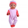 Overálky na spaní pro panenky Baby Born 43-45 cm, v setu s čepičkou i bez Motiv: červeno-růžový overal, čepička