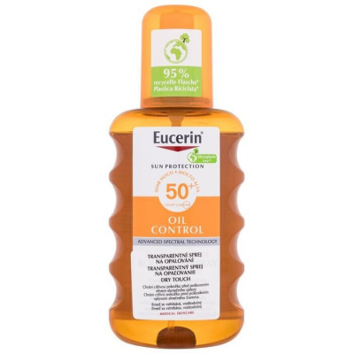 Eucerin Sun Oil Control Dry Touch Transparent Spray SPF50+ - Voděodolný transparentní sprej na opalování 200 ml