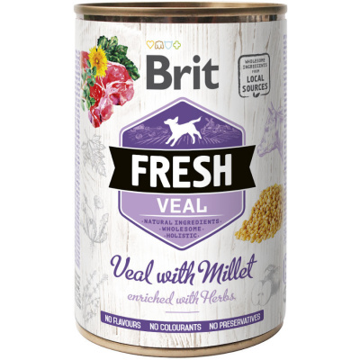 Brit Fresh konzerva Veal with Millet 400 g