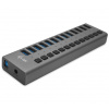 USB Hub I-TEC 13 portů USB 3.0 + adaptér 60W USB Hub, externí, 13x nabíjecí USB 3.0, napájecí adaptér 60W, šedý U3CHARGEHUB13