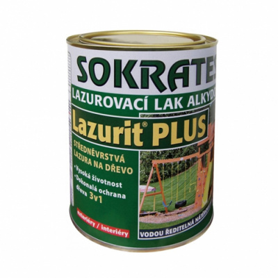 SOKRATES Lazurit PLUS středněvrstvá lazura, 0,7kg tmavý ořech