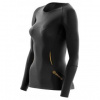 Skins A400 Womens Gold Top Long Sleeve S; Černá kompresní oblečení