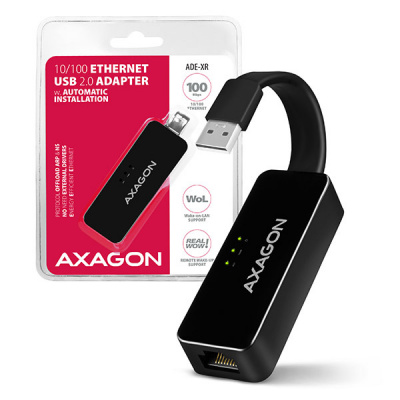 AXAGON ADE-XR, USB2.0 - externí Fast Ethernet adaptér, auto install ADE-XR
