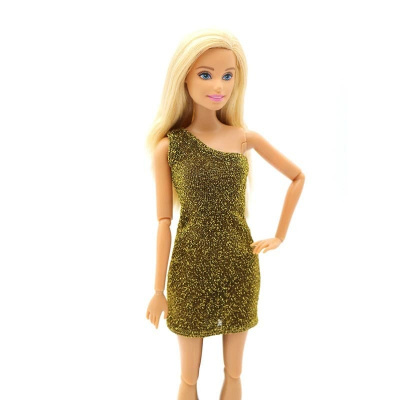 Třpitivé večerní šaty pro panenky Barbie Varianta: Žlutá
