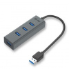 i-tec 4-portový USB 3.0 HUB Metal / Bez napájecího zdroje / šedá (U3HUBMETAL403)