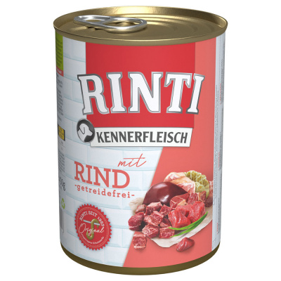 RINTI Kennerfleisch 24 x 400 g - Mix hovězí, drůbeží srdíčka