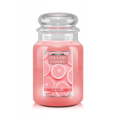 Country Candle Vonná Svíčka Pink Citrus (sójový vosk), 652 g