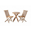 Malá dřevěná sestava nábytku z masivu, teakové dřevo, skládací židle