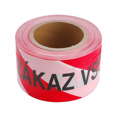 Páska výstražná červeno-bílá ZÁKAZ VSTUPU, 75mm x 250m, PE EXTOL-CRAFT