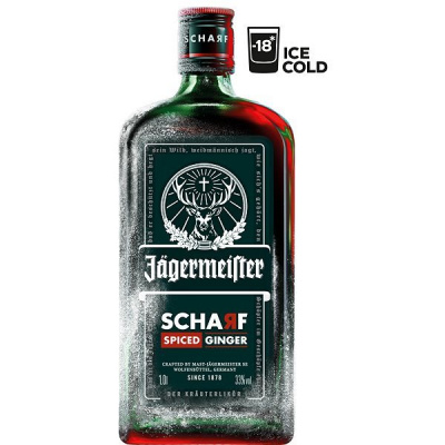 Jägermeister Scharf Hot Ginger 33% 1 l (holá láhev)