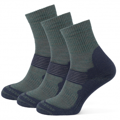 Ponožky Zulu Merino Men 3 pack Velikost ponožek: 39-42 / Barva: zelená/černá