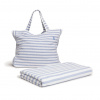 MÖVE Set plážové tašky a deky z kolekce BEACH, bílo-modrá