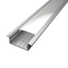 LED lišta zapuštěná S3 stříbrná Délka: 2m, Typ krytky: Mléčná krytka zaklapávací (difuzor)