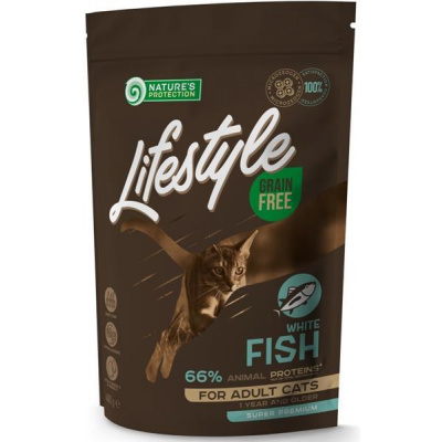 Nature´s Protection Nature's Protection Cat Dry LifeStyle GF Adult White Fish 400 g