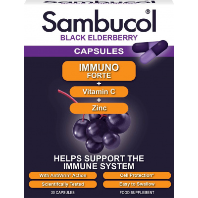 Sambucol Immuno Forte 30 kapslí (imunita, dýchací systém)