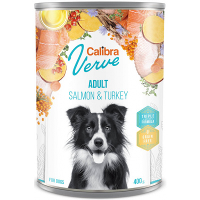 Calibra Dog Verve konzerva GF Adult Salmon&Turkey 400g