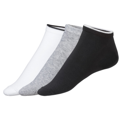 LIVERGY Pánské nízké ponožky, 3 páry (39/42, bílá / navy modrá / šedá)