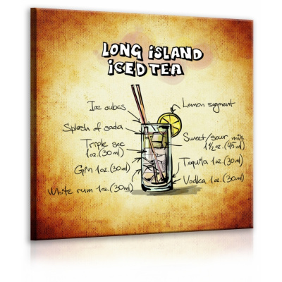Malvis Obraz cedule Long Island Iced Tea Velikost (šířka x výška): 40x40 cm