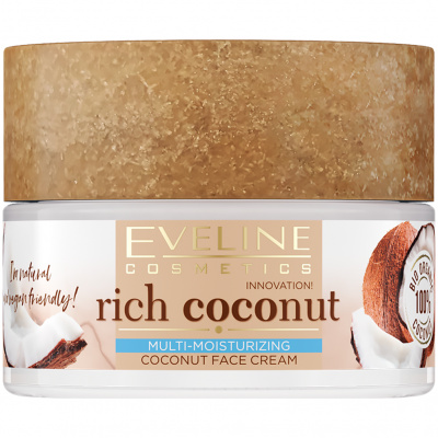 Eveline Cosmetics Rich Coconut kokosový hydratační pleťový krém, 50 ml
