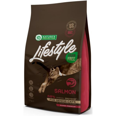 Nature´s Protection Nature's Protection Cat Dry LifeStyle GF Senior Salmon 1,5 kg