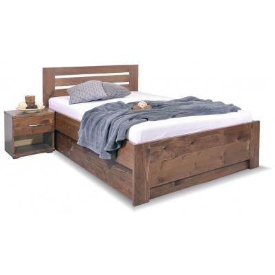 BedWorld Zvýšená postel s úložným prostorem Rita, 120x200, masiv smrk Povrchová úprava: bílá, Výška rámu: 45 cm, Typ roštů: Boční výklop