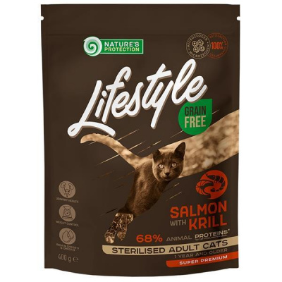 Nature´s Protection Nature's Protection Cat Dry LifeStyle GF Sterilised Salmon 400 g