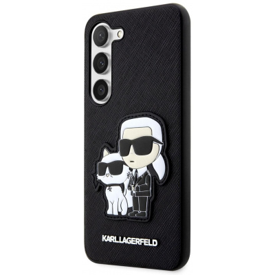 Kryt na mobil Karl Lagerfeld PU Saffiano Karl and Choupette NFT Zadní Kryt pro Samsung Galaxy S23+ Black (KLHCS23MSANKCPK)