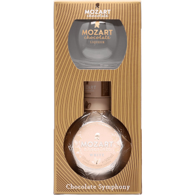 Mozart White Chocolate Cream + sklenička 15% 0,5l (darčekové balenie)