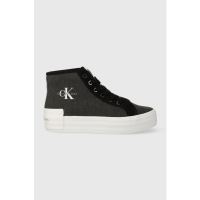 Kecky Calvin Klein Jeans BOLD VULC FLATF MID CS ML BTW dámské, černá barva, YW0YW01392 EUR 40