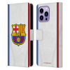 Pouzdro na mobil Apple Iphone 14 PRO MAX - HEAD CASE - FC Barcelona - Dres hosté 23/24 2 (Otevírací obal, kryt na mobil Apple Iphone 14 PRO MAX - Fotbalový klub FC BARCELONA Hosté dres bílá 2023/2024)