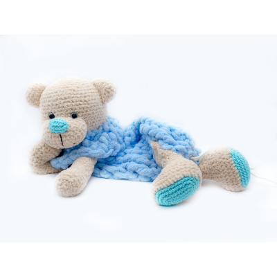 Babu Design pyžámkožrout medvídek - světle modrý s béžovou 60 cm