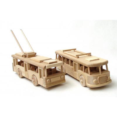 [:cs]Hračky pro kluky – DŘEVĚNÝ TROLEJBUS A AUTOBUS – SADA 2KS - dopravní prostředky – dřevěná auta - výrobek chráněné dílny – Ceeda Cavity[:en]Hračky pro kluky - Dopravní prostředky pro děti - Dřevěn