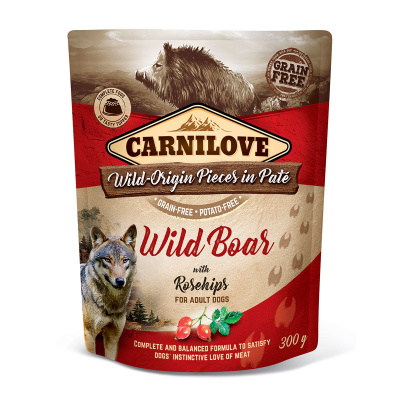 Carnilove Dog Pouch Paté Wild Boar with Rosehips 300g