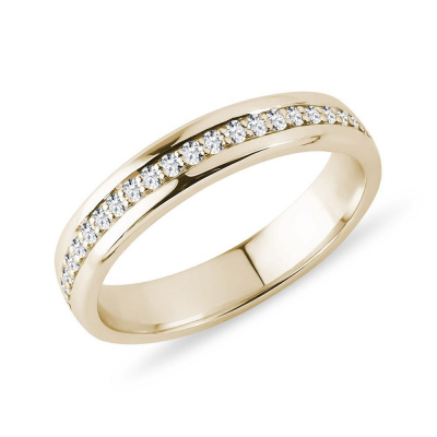 Snubní prsten eternity s brilianty ze žlutého 14k zlata KLENOTA K0824013