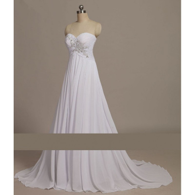 antické svatební šaty bílé Roberta, Velikost S, Barva Bílá, Materiál Šifon