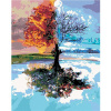 zuty Malování podle čísel - Čtvero ročních období, 80x100 cm, bez rámu a bez vypnutí plátna