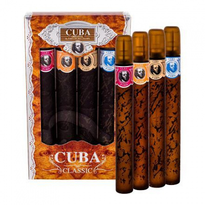 Cuba Classic dárková sada: EDT Blue 35 ml + EDT Yellow 35 ml+ EDT Red 35 ml+ EDT Orange 35 ml pro muže