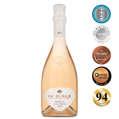 CA' DI RAJO Prosecco Rosè Millesimato Treviso DOC Brut 2021 11,5 % 0,75 l (holá láhev)