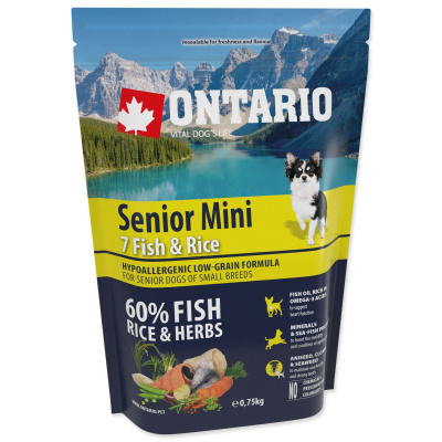 Krmivo Ontario Senior Mini Fish & Rice 0,75kg-KS