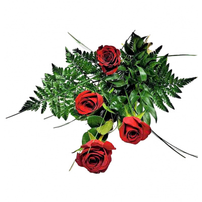 Smuteční kytice růže červené 4 ks