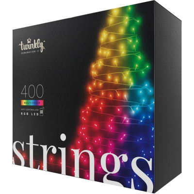 Twinkly Strings Multi-Color chytré žárovky na stromeček 400 Ks 32m černý kabel