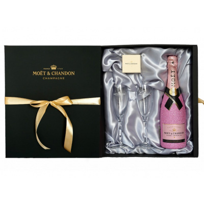 Moët & Chandon Imperial Brut Rosé růžový glitter 12%, 0,75l v dárkovém set
