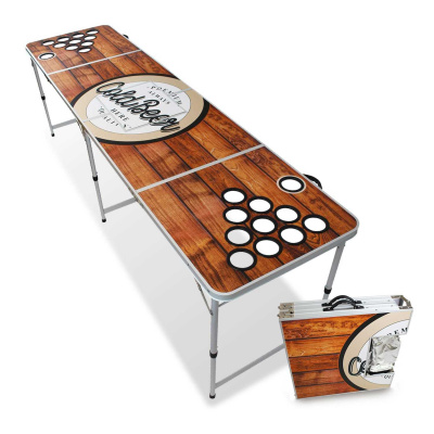 BeerCup Backspin Beer Pong, stůl, sada, dřevěný, přihrádka na led, 6 míčků (445)