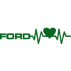 SAMOLEPKA Srdeční tep 026 levá Ford (20 - tmavě zelená) NA AUTO, NÁLEPKA, FÓLIE, POLEP, TUNING, VÝROBA, TISK, ALZA