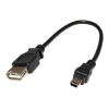 USB kabel (2.0) miniUSB samec - USB A samice 0.2m černý
