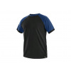Tričko CXS OLIVER, krátký rukáv, černo-modré Velikost: 5XL