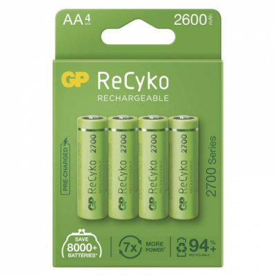 Baterie AA dobíjecí 2600mAh 1,2V NiMH GP ReCyko /blistr 4ks