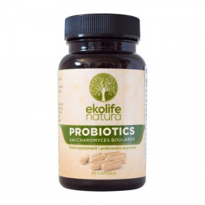 Ekolife Natura Probiotics Saccharomyces Boulardi 30 kapslí (Probiotika Saccharomyces Boulardii)