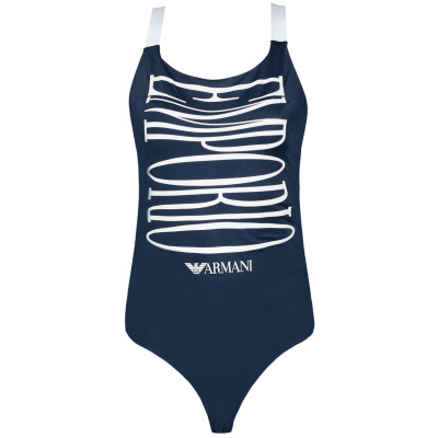 Armani EMPORIO ARMANI dámské tmavě modré jednodílné plavky MAILLOT DE BAIN F