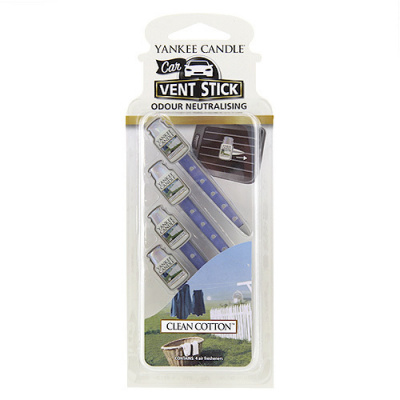 Yankee Candle Clean Cotton Vent Stick ( čistá bavlna ) - Vonné kolíčky do auta ( 4 ks )